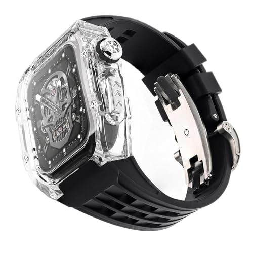 Ultra 49mm RM Glacier Transparent Watch Hülle Gummi -Uhr -Gurt -Mod -Kit ， für Ultra 8 7 6 5 4 Se 45mm 44mm 49mm Modification Kit Kit von KCHSRKHXC