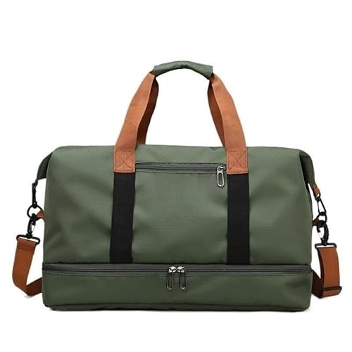 Damen-Reisetasche, wasserdichte Herren-Sporttasche mit großem Fassungsvermögen, Damen-Umhängetasche for nasse und trockene Wochenendausflüge (Color : Green) von KCHYCV