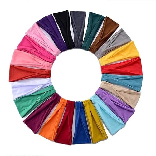 Einfarbiges dehnbares Haarband for Damen, Yoga-Stirnband, Turban, Make-up-Haarband, Kopfbedeckung, Haar-Accessoire (Color : 26, Size : 22.5x10cm) von KCHYCV