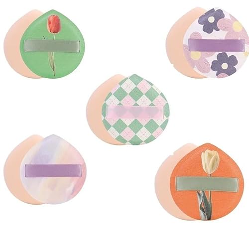 Fixierpuderquaste, Make-up-Puderquaste für Frauen, feuchtes und trockenes Puderquaste (5 Stück) von KCHYCV