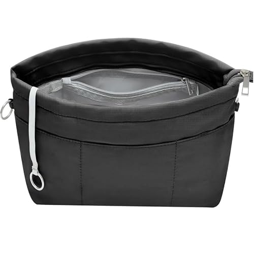 KCHYCV Handtaschen Nylon Taschen Organizer Tasche Organizer Taschen Innentaschen for mit Schlüsselanhänger(Black,XS) von KCHYCV