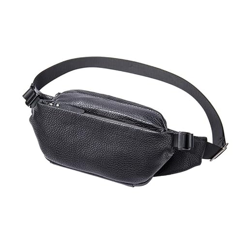 KCHYCV Herren-Hüfttasche aus echtem Leder, langlebig und praktisch, mehrere Taschen und Fächer, sicherer Reißverschluss, angenehm zu tragen, geeignet for Reisen und den täglichen Gebrauch von KCHYCV