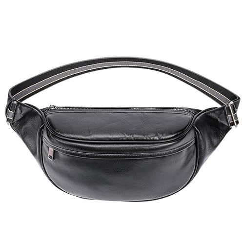 KCHYCV Herren-Hüfttasche aus echtem Leder, langlebig und praktisch, mehrere Taschen und Fächer, sicherer Reißverschluss, angenehm zu tragen, geeignet for Reisen und den täglichen Gebrauch von KCHYCV