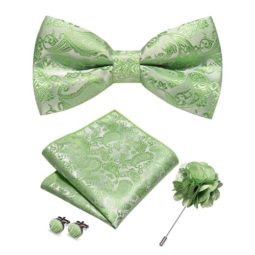 Herren-Krawatten- und Manschettenknöpfe-Set, hochwertige Seidenkrawatte mit Einstecktuch und Manschettenknöpfen, elegantes Herren-Accessoire-Geschenkset for formelle Hochzeiten und Business, klassisch von KCHYCV