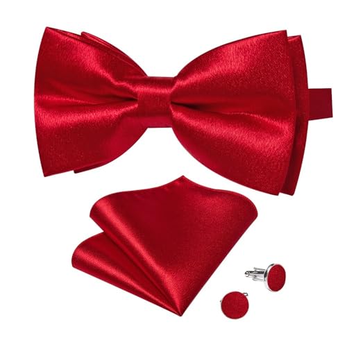KCHYCV Men's Tie & Cufflinks Set Premium Silk Tie with Pocket Square & Cufflinks Elegant Mens Accessories Gift Set for Formal Weddings & Business Classic Design with Patterns(LDLH7177) von KCHYCV