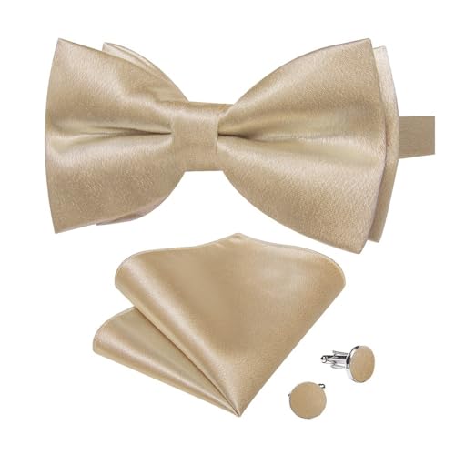 KCHYCV Men's Tie & Cufflinks Set Premium Silk Tie with Pocket Square & Cufflinks Elegant Mens Accessories Gift Set for Formal Weddings & Business Classic Design with Patterns(LDLH7182) von KCHYCV
