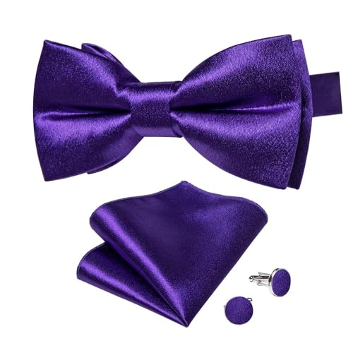 KCHYCV Men's Tie & Cufflinks Set Premium Silk Tie with Pocket Square & Cufflinks Elegant Mens Accessories Gift Set for Formal Weddings & Business Classic Design with Patterns(LDLH7188) von KCHYCV
