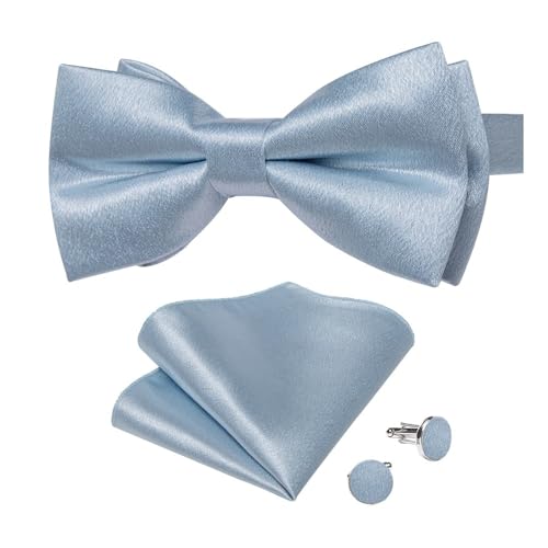 KCHYCV Men's Tie & Cufflinks Set Premium Silk Tie with Pocket Square & Cufflinks Elegant Mens Accessories Gift Set for Formal Weddings & Business Classic Design with Patterns(LDLH7191) von KCHYCV