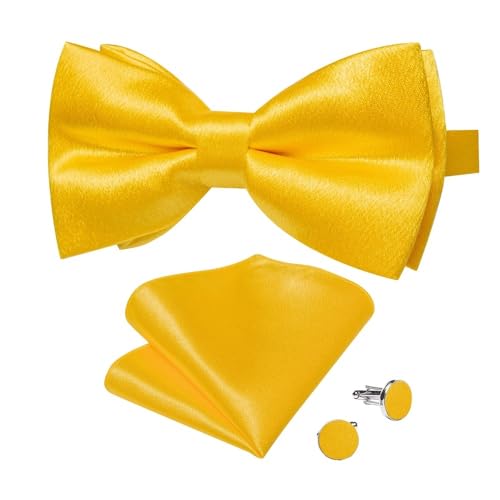 KCHYCV Men's Tie & Cufflinks Set Premium Silk Tie with Pocket Square & Cufflinks Elegant Mens Accessories Gift Set for Formal Weddings & Business Classic Design with Patterns(LDLH7196) von KCHYCV