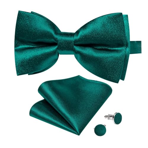KCHYCV Men's Tie & Cufflinks Set Premium Silk Tie with Pocket Square & Cufflinks Elegant Mens Accessories Gift Set for Formal Weddings & Business Classic Design with Patterns(LDLH7198) von KCHYCV