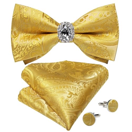 Herren-Krawatten- und Manschettenknöpfe-Set, hochwertige Seidenkrawatte mit Einstecktuch und Manschettenknöpfen, elegantes Herren-Accessoire-Geschenkset for formelle Hochzeiten und Business, klassisch von KCHYCV