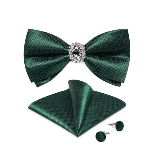 Herren-Krawatten- und Manschettenknöpfe-Set, hochwertige Seidenkrawatte mit Einstecktuch und Manschettenknöpfen, elegantes Herren-Accessoire-Geschenkset for formelle Hochzeiten und Business, klassisch von KCHYCV