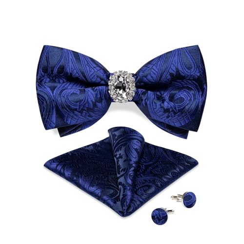 Herren-Krawatten- und Manschettenknöpfe-Set, hochwertige Seidenkrawatte mit Einstecktuch und Manschettenknöpfen, elegantes Herren-Accessoire-Geschenkset for formelle Hochzeiten und Business, klassisch von KCHYCV