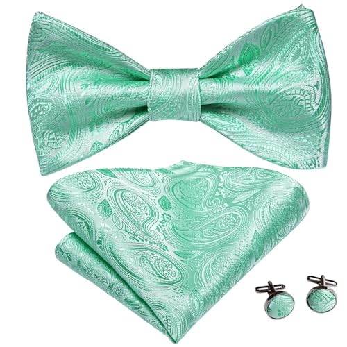 KCHYCV Men's Tie & Cufflinks Set Premium Silk Tie with Pocket Square & Cufflinks Elegant Mens Accessories Gift Set for Formal Weddings & Business Classic Design with Patterns(LH-2044) von KCHYCV