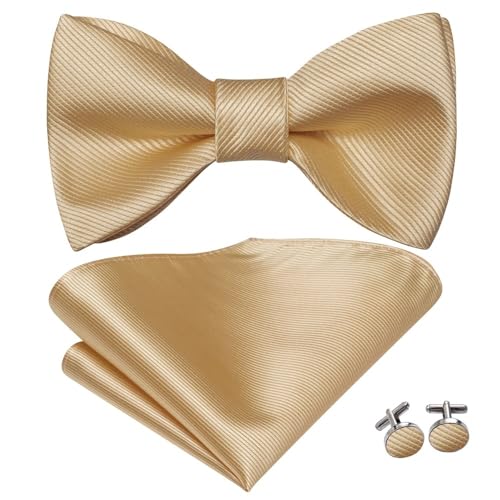 KCHYCV Men's Tie & Cufflinks Set Premium Silk Tie with Pocket Square & Cufflinks Elegant Mens Accessories Gift Set for Formal Weddings & Business Classic Design with Patterns(LH-2101) von KCHYCV