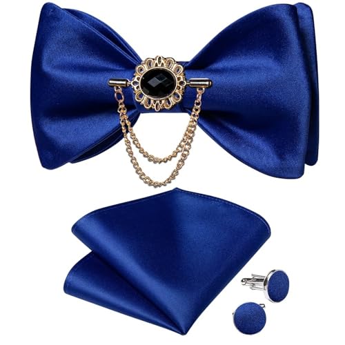 KCHYCV Men's Tie & Cufflinks Set Premium Silk Tie with Pocket Square & Cufflinks Elegant Mens Accessories Gift Set for Formal Weddings & Business Classic Design with Patterns(LH-3067 XZ-0009) von KCHYCV