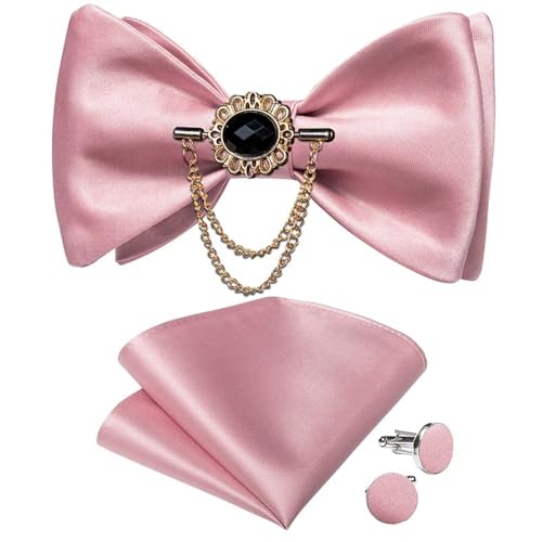 KCHYCV Men's Tie & Cufflinks Set Premium Silk Tie with Pocket Square & Cufflinks Elegant Mens Accessories Gift Set for Formal Weddings & Business Classic Design with Patterns(LH-3076 XZ-0009) von KCHYCV