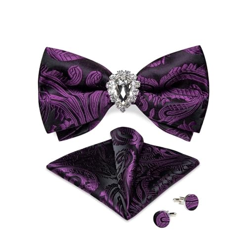 KCHYCV Men's Tie & Cufflinks Set Premium Silk Tie with Pocket Square & Cufflinks Elegant Mens Accessories Gift Set for Formal Weddings & Business Classic Design with Patterns(LH-7001-JZ0013) von KCHYCV