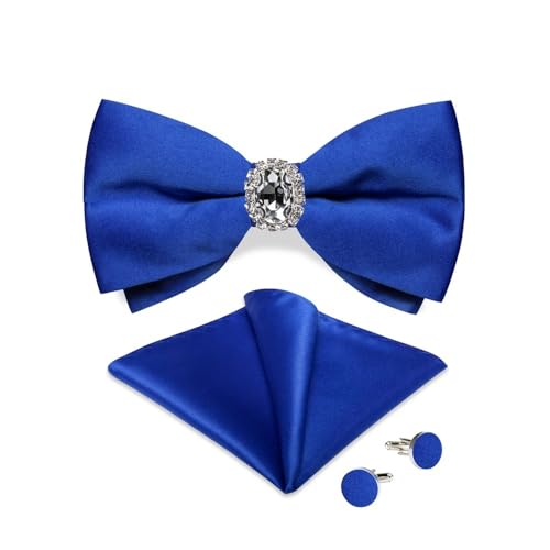 Herren-Krawatten- und Manschettenknöpfe-Set, hochwertige Seidenkrawatte mit Einstecktuch und Manschettenknöpfen, elegantes Herren-Accessoire-Geschenkset for formelle Hochzeiten und Business, klassisch von KCHYCV