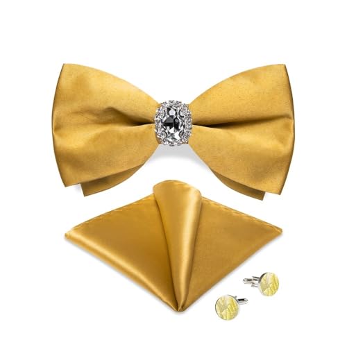 Herren-Krawatten- und Manschettenknöpfe-Set, hochwertige Seidenkrawatte mit Einstecktuch und Manschettenknöpfen, elegantes Herren-Accessoire-Geschenkset for formelle Hochzeiten und Business, klassisch von KCHYCV