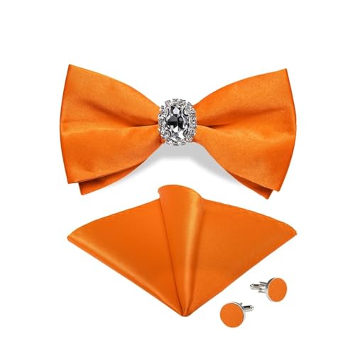 Herren-Krawatten- und Manschettenknöpfe-Set, hochwertige Seidenkrawatte mit Einstecktuch und Manschettenknöpfen, elegantes Herren-Accessoire-Geschenkset for formelle Hochzeiten und Business, klassisch von KCHYCV