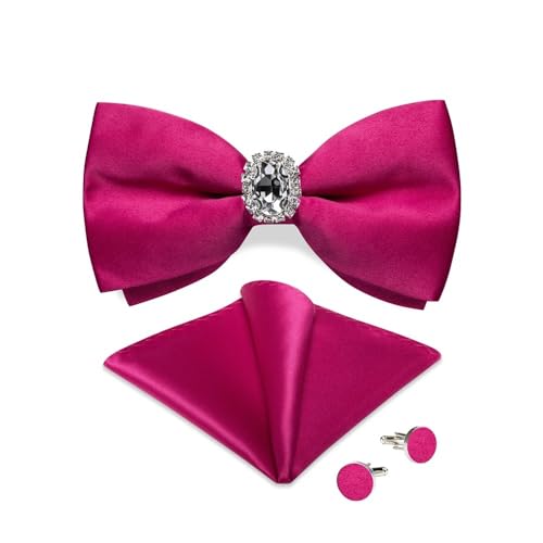 Herren-Krawatten- und Manschettenknöpfe-Set, hochwertige Seidenkrawatte mit Einstecktuch und Manschettenknöpfen, elegantes Herren-Accessoire-Geschenkset for formelle Hochzeiten und Business, klassisch von KCHYCV