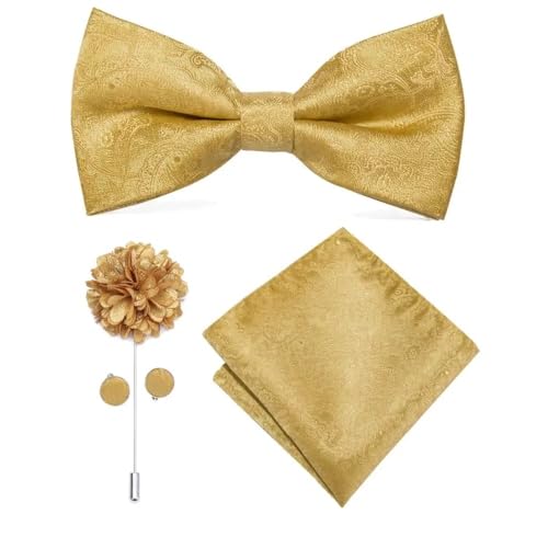 Herren-Krawatten- und Manschettenknöpfe-Set, hochwertige Seidenkrawatte mit Einstecktuch und Manschettenknöpfen, elegantes Herren-Accessoire-Geschenkset for formelle Hochzeiten und Business, klassisch von KCHYCV