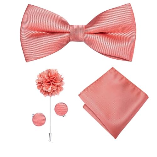 Herren-Krawatten- und Manschettenknöpfe-Set, hochwertige Seidenkrawatte mit Einstecktuch und Manschettenknöpfen, elegantes Herren-Accessoire-Geschenkset for formelle Hochzeiten und Business, klassisch von KCHYCV