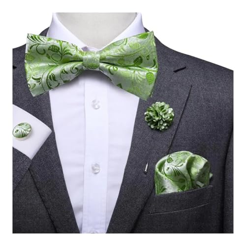 Herren-Krawatten- und Manschettenknöpfe-Set, hochwertige Seidenkrawatte mit Einstecktuch und Manschettenknöpfen, elegantes Herren-Accessoire-Geschenkset for formelle Hochzeiten und Business, klassisch von KCHYCV