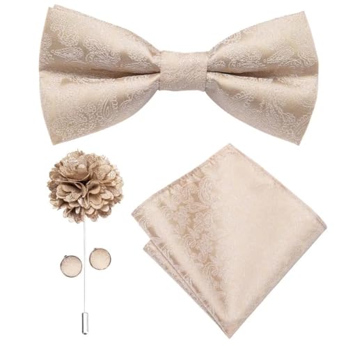 Herren-Krawatten- und Manschettenknöpfe-Set, hochwertige Seidenkrawatte mit Einstecktuch und Manschettenknöpfen, elegantes Herren-Accessoire-Geschenkset for formelle Hochzeiten und Business, klassisch von KCHYCV