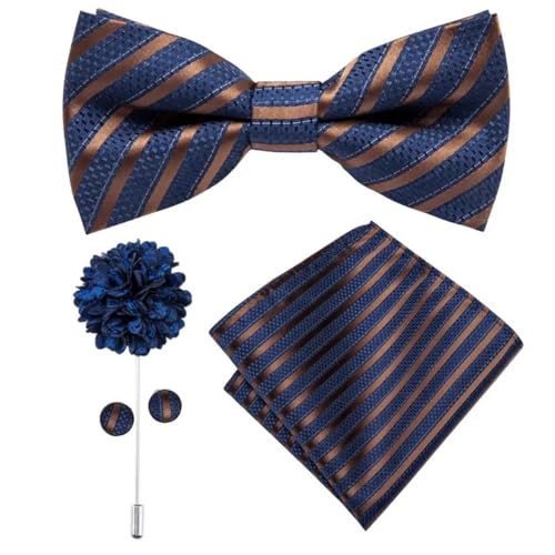 Herren-Krawatten- und Manschettenknöpfe-Set, hochwertige Seidenkrawatte mit Einstecktuch und Manschettenknöpfen, elegantes Herren-Accessoire-Geschenkset for formelle Hochzeiten und Business, klassisch von KCHYCV