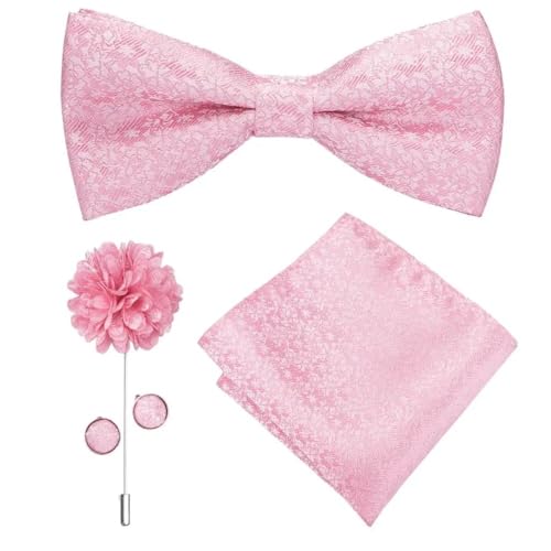 Herren-Krawatten- und Manschettenknöpfe-Set, hochwertige Seidenkrawatte mit Einstecktuch und Manschettenknöpfen, elegantes Herren-Accessoire-Geschenkset for formelle Hochzeiten und Business, klassisch von KCHYCV