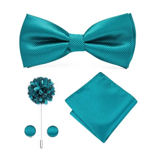 Herren-Krawatten- und Manschettenknöpfe-Set, hochwertige Seidenkrawatte mit Einstecktuch und Manschettenknöpfen, elegantes Herren-Accessoire-Geschenkset for formelle Hochzeiten und Business, klassisch von KCHYCV