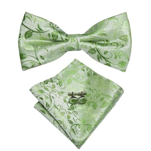 Herren-Krawatten- und Manschettenknöpfe-Set, hochwertige Seidenkrawatte mit Einstecktuch und Manschettenknöpfen, elegantes Herren-Accessoire-Geschenkset for formelle Hochzeiten und Business, klassisch von KCHYCV