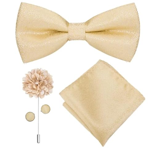 Herren-Krawatten- und Manschettenknöpfe-Set, hochwertige Seidenkrawatte mit Einstecktuch und Manschettenknöpfen, elegantes Herren-Accessoire-Geschenkset for formelle Hochzeiten und Business, klassisch von KCHYCV