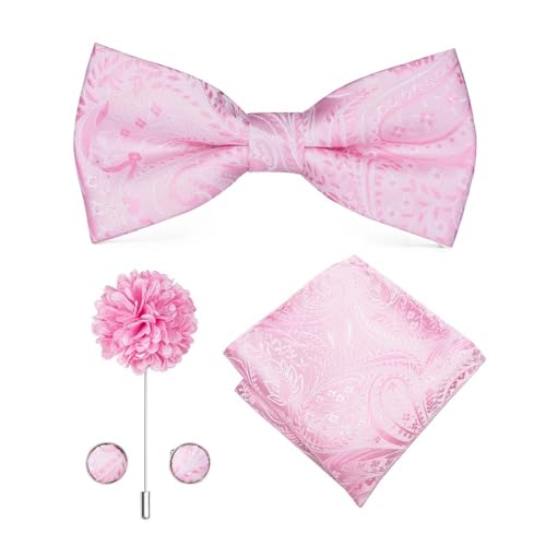 Herren-Krawatten- und Manschettenknöpfe-Set, hochwertige Seidenkrawatte mit Einstecktuch und Manschettenknöpfen, elegantes Herren-Accessoire-Geschenkset for formelle Hochzeiten und Business, klassisch von KCHYCV
