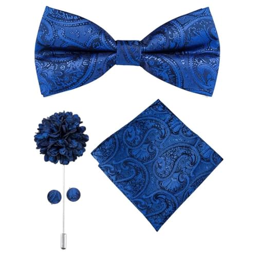 Herren-Krawatten- und Manschettenknöpfe-Set, hochwertige Seidenkrawatte mit Einstecktuch und Manschettenknöpfen, elegantes Herren-Accessoire-Geschenkset for formelle Hochzeiten und Business, klassisch von KCHYCV