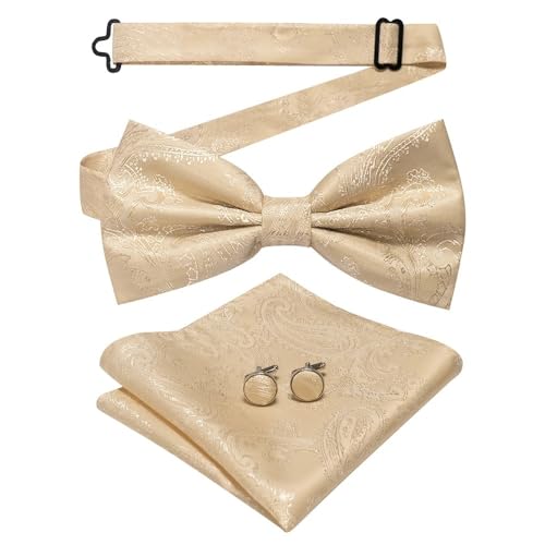 KCHYCV Men's Tie & Cufflinks Set Premium Silk Tie with Pocket Square & Cufflinks Elegant Mens Accessories Gift Set for Formal Weddings & Business Classic Design with Patterns(Tpye13) von KCHYCV