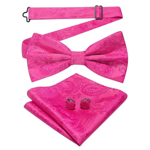 Herren-Krawatten- und Manschettenknöpfe-Set, hochwertige Seidenkrawatte mit Einstecktuch und Manschettenknöpfen, elegantes Herren-Accessoire-Geschenkset for formelle Hochzeiten und Business, klassisch von KCHYCV