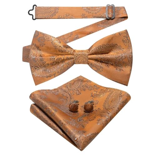 Herren-Krawatten- und Manschettenknöpfe-Set, hochwertige Seidenkrawatte mit Einstecktuch und Manschettenknöpfen, elegantes Herren-Accessoire-Geschenkset for formelle Hochzeiten und Business, klassisch von KCHYCV