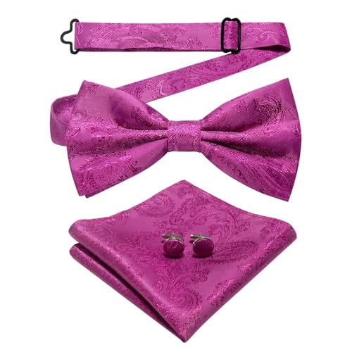 Herren-Krawatten- und Manschettenknöpfe-Set, hochwertige Seidenkrawatte mit Einstecktuch und Manschettenknöpfen, elegantes Herren-Accessoire-Geschenkset for formelle Hochzeiten und Business, klassisch von KCHYCV