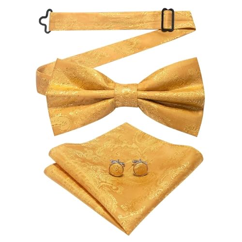 Herren-Krawatten- und Manschettenknöpfe-Set, hochwertige Seidenkrawatte mit Einstecktuch und Manschettenknöpfen, elegantes Herren-Accessoire-Geschenkset for formelle Hochzeiten und Business, klassisch von KCHYCV