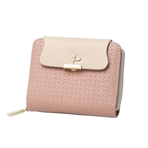 Kleine Fresh Clutch Damen-Geldbörse mit Reißverschluss, Münzbörse, Geldbeutel, Damen-Geldbörse (Color : Pink) von KCHYCV