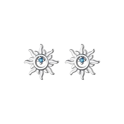 Mori kleine frische blaue Diamant ausgehöhlte Sonnenohrringe weibliche Dame Windlicht Perlenschraube Ohr Knochen Nagel von KCHYCV