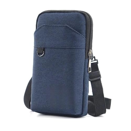 wasserdichte Hüfttasche for Herren, Geldbörse, Outdoor-Sport, Hüfttasche, schräge Kreuz-Handytasche, Camping (Color : Single Blue) von KCHYCV