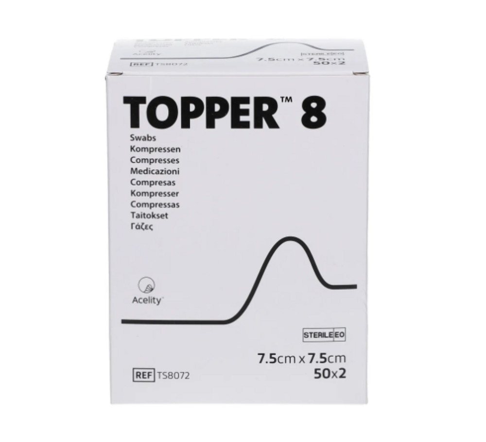 KCI Medizinprodukte Gips-und Verbandschutz Topper 8 Kompressen steril 7,5 x 7,5 cm, Sterile Kompressen für Wunden 100 St. KCI Medizinprodukte Gips-und Verbandschutz Topper 8 Kompressen steril 7,5 x 7,5 cm, Sterile Kompressen für Wunden 100 St. von KCI Medizinprodukte