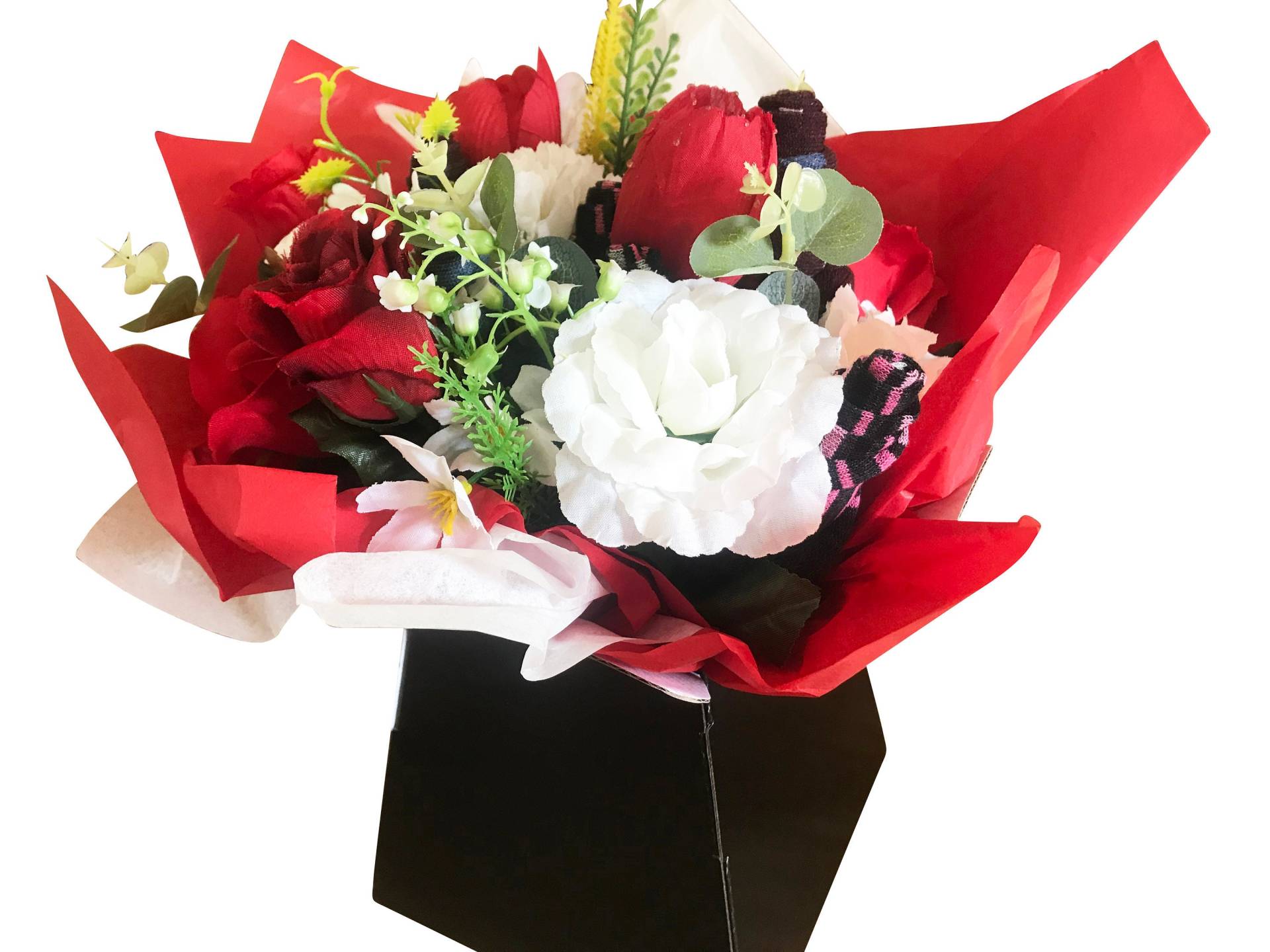 Sockenblumen-strauss - Handgemachter Socken-Blumenstrauß Personalisierter Künstlicher Blumen-Socken-Blumenstrauß Einzigartiges Socken-Geschenk von KCKGifts