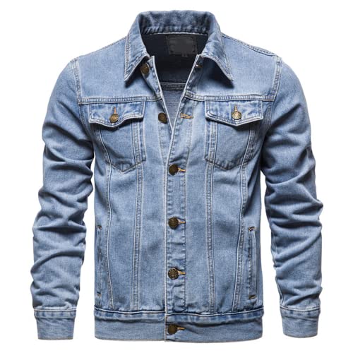 Herren Slim Jeansjacke Jeansjacke Frühling Herbst Herren Jeansjacke Klassisches Büro Lässige Dünne Jeansjacke Mantel Kleidung Herren Jeansjacken Denim Mäntel Herren Baumwolle Outwear Jeansjacken von KCLEE