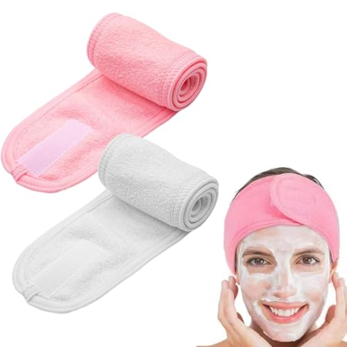 Haarband Kosmetik Stirnband,Kosmetik Haarband mit Klettverschluss, SPA Kosmetik Stirnband Frottee Haarschutzband für Duschen, Make Up und Kosmetik Haarband Kosmetik Stirnband,Kosmetik Haarband mit Klettverschluss, SPA Kosmetik Stirnband Frottee Haarschutzband für Duschen, Make Up und Kosmetik von KCOQINA