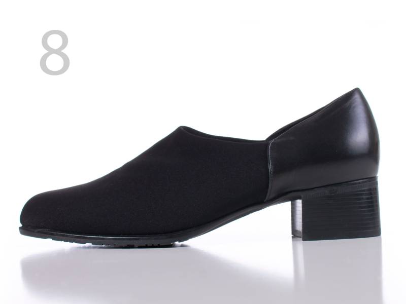 Minimalist Munro Made in Den Usa Schwarz Stretch Stoff Slip On Block Ferse Schuhe Damen Größe 8 Breit von KCOVINTAGE